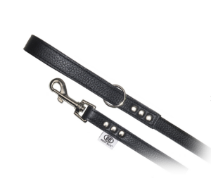 Permanent All Leather Leash in Black